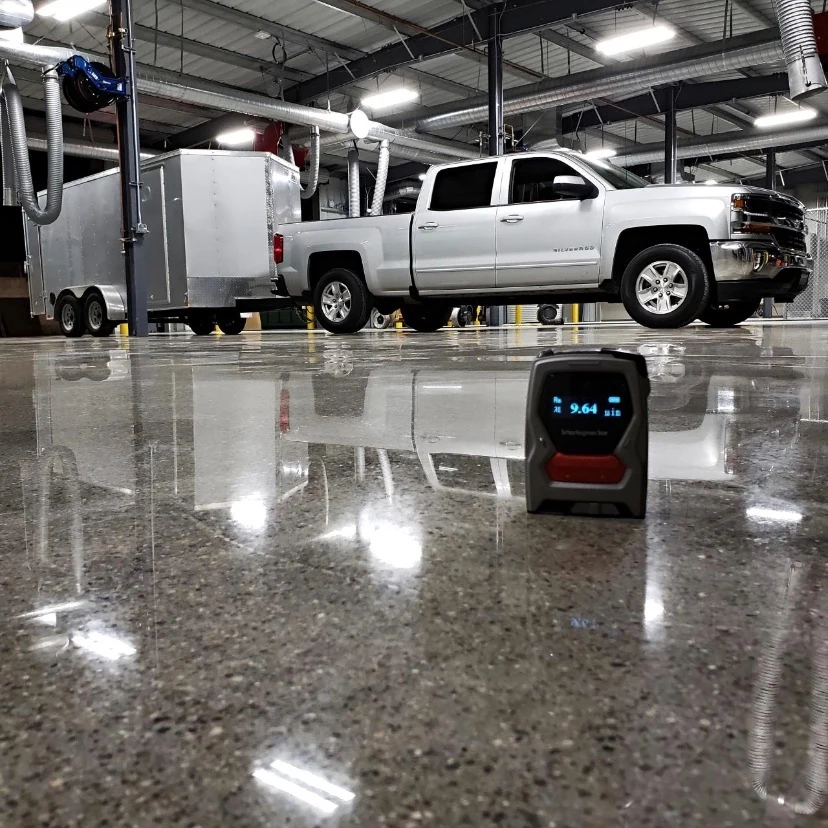 Industrial concrete floor by Fēnix Finish: vehicle bay