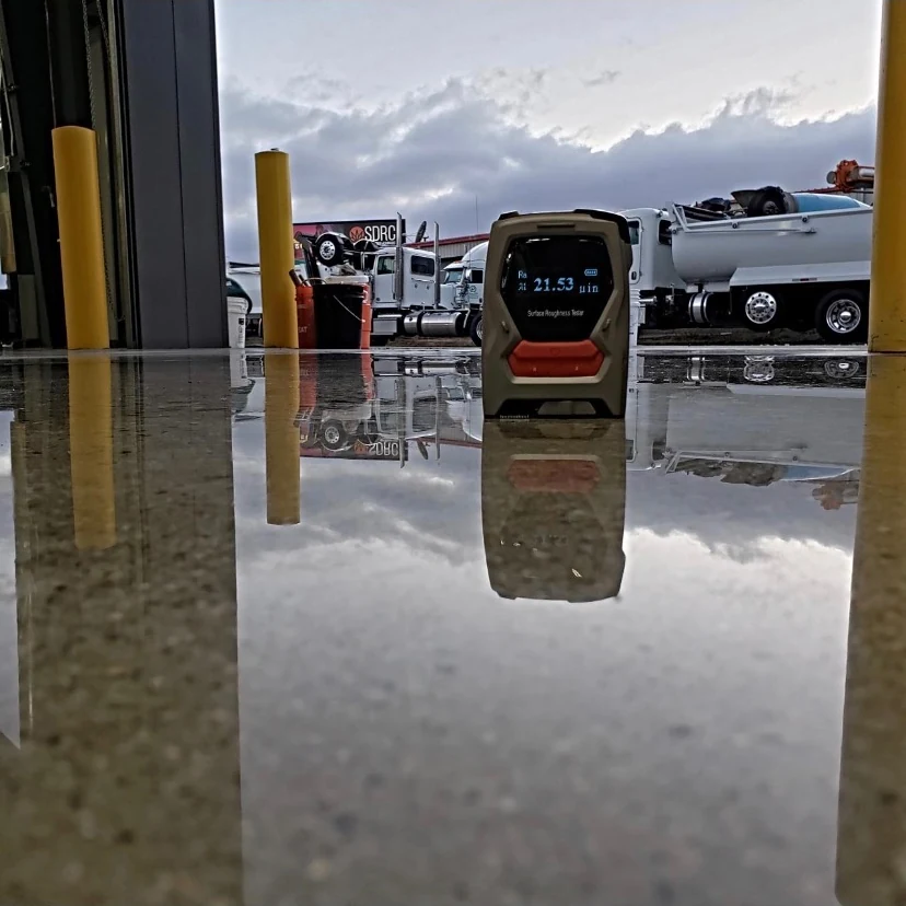 Industrial concrete floor by Fēnix Finish: vehicle bay