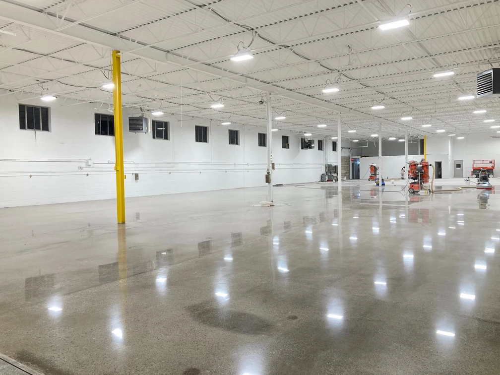Industrial polished concrete floor